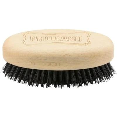 Image of Proraso Military Beard Brush, Detangling and Styling Hair Brush for Men, With Wooden Handle Bristles, Perfect Grooming Gift Men