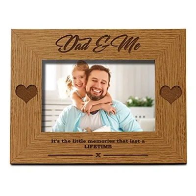 Image of ukgiftstoreonline Dad and Me Wooden Photo Frame Gift (4 x 6 Inch)