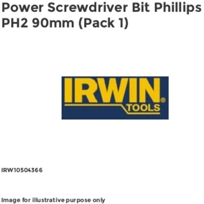 Image of Irwin Power Screwdriver Bit Phillips PH2 90mm (Pack 1)