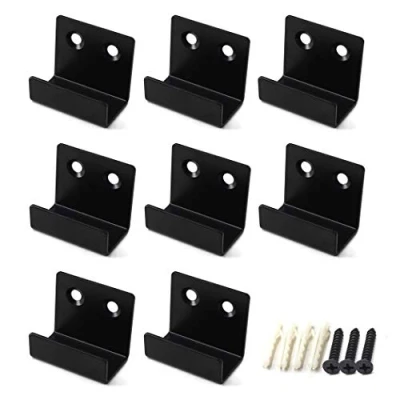 Image of Flomore Ceramic Tile Display Bracket Hanger Stainless Steel Wall Mounted Hook Black (Pack of 8)