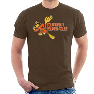 Image of Hong Kong Phooey Number One Super Guy Men&#039;s T Shirt Chocolate