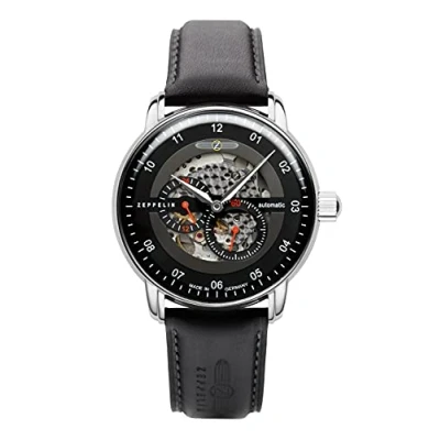 Image of Zeppelin New Captain&#039;s Line 43mm Automatic Skeleton 8664 2, Strap