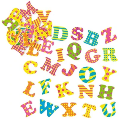 Image of Baker Ross AF422 Funky Self Adhesive Uppercase Alphabet (Pack of 400) Puffy Scrapbook Stickers in Fun Foam Shapes, Assorted, 400