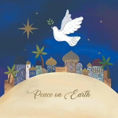 Image of Paper Themes 10 pack of Luxury Christmas Cards with Envelopes (Peace on Earth Dove)