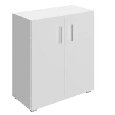 Image of CASARIA® Vela Bookshelf Cabinet with 2 Doors 77x60x30cm Height Adjustable Shelf Modern Side Storage Unit Compartments Wooden Boockcase Book Study Hallway Office Multi Purpose White