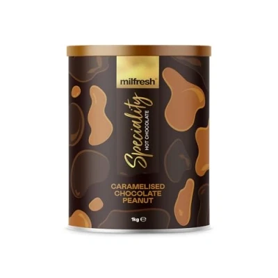 Image of Milfresh Speciality Hot Chocolate 1kg (40 Servings) Instant Powder (1kg, Caramelised Peanut)