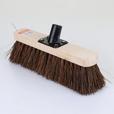 Image of Marko Homewares Broom Sweeping Brush Soft Stiff Head PVC Outdoor Yard Sweeper Handle Stable (12&quot; Bassine Broom, Only)