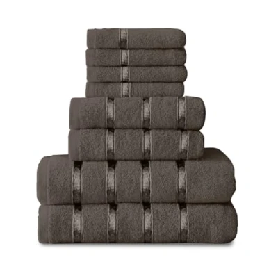 Image of GC GAVENO CAVAILIA 8 Piece Towel Bale Set Egyptian Cotton Face Hand Bath Quick Dry &amp; Highly Absorbent Towels Dark Grey Washable For Bathroom