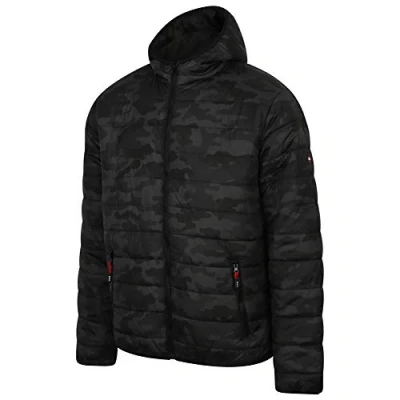 Image of Lee Cooper Workwear LCJKT452 Thermal Zipped Hooded Quilted Jacket, Black Camo, 2X Large