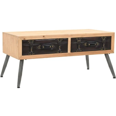 Image of vidaXL Coffee Table Solid Fir Wood 115x55x50 cm