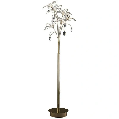 Image of Kenzo Floor Lamp 6 Light G4 French Gold/Crystal, NOT LED/CFL Compatible