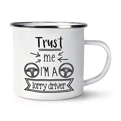 Image of Trust Me I&#039;m A Lorry Driver Enamel Mug Cup