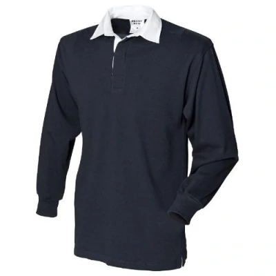 Image of Front Row Long Sleeve Rugby Shirt , Black, Large