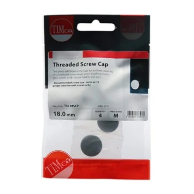 Image of TIMCO Threaded Screw Caps Solid Brass Satin Chrome 18mm
