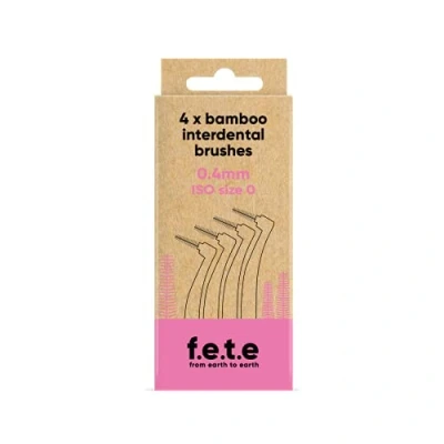 Image of f.e.t.e Pink ISO Size 0 0.40mm Bamboo Interdental Brushes Biodegradable &amp; Compostable Handle Recyclable Soft Bristles Sustainable Vegan