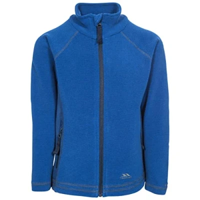 Image of Trespass Kids Bunker Warm Fleece Jacket 220gsm for Children/ Kids/ Girls/ Boys/ Toddlers ages 2 12 Walking/ Hiking/ Trekking/ Camping/ Outdoor/ Snowsports/ Skiing/ Snowboarding Navy Stripe, 2/3