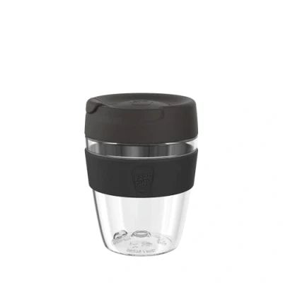 Image of KeepCup Traveller, Reusable Travel Mug Lightweight Plastic Coffee Cup with Leakproof Sipper Lid 12oz / 340ml Black
