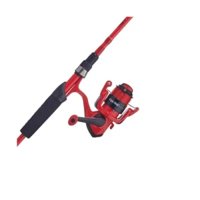 Image of Ugly Stik 6&#039; Hi Lite Spinning Fishing Rod and Reel Combo, Orange, 2 Piece Graphite &amp; Fiberglass Rod, Durable Strong, Right/Left Handle Position