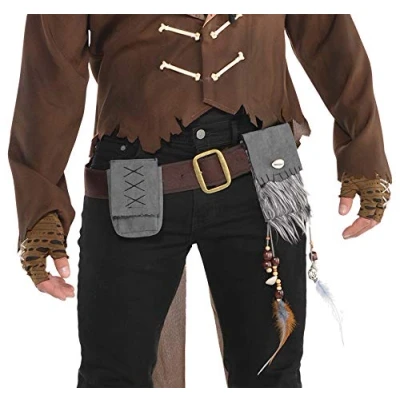 Image of amscan 847582 55 Halloween Witch Doctor Belt with Pouch Costume Accessory, 1 Pc