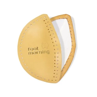 Image of Foot Morning Senkfusskeil Longitudinal Arch Insoles (1 Pair) Sheepskin Leather &amp; Moosgummi Self Adhesive Profiled Midfoot Wedge Shoe Insert for Sensitive or Tired Feet (5 7 UK)