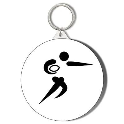 Image of Gift Insanity RUGBY STICKMAN 45mm Keyring
