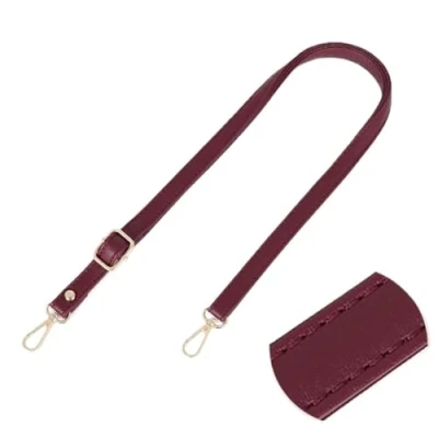 Image of Leather Purse Strap Replacement Crossbody Wide Shoulder Straps Adjustable Canvas Bag Handbag Belts (Color : Burgundy)