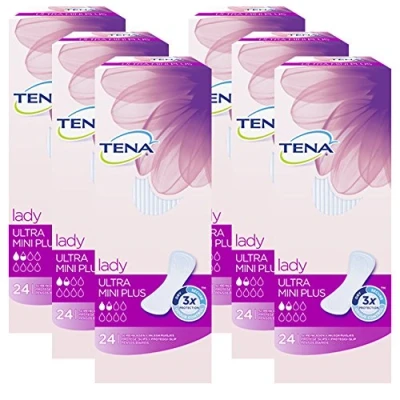 Image of Tena Lady Ultra Mini Plus Towel 6 x Packs of 24 (144 Towels)