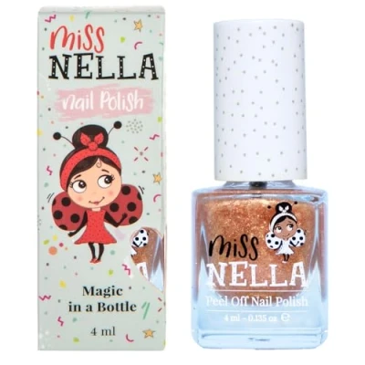 Image of Miss Nella Magic collection OPEN SESAME Safe Special Gold Nail Polish for Kids, Non Toxic &amp; Odour Free Formula Children and Toddlers, Natural Water Based Easy Peel Off
