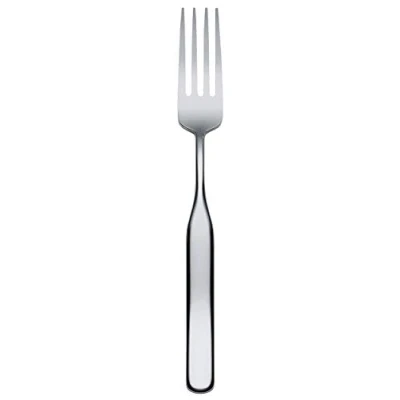 Image of Alessi 18/10 Stainless Steel Mirror Polished &quot;Collo alto&quot; Dessert Forks, Set of 6, Silver