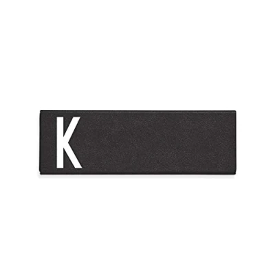 Image of Design Letters Personalised Black Metal Pencil Case for Pen, Pencil, Eraser, Ruler Ideal Stationary Storage Gift Work and School (K)
