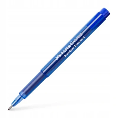Image of Faber Castell Broadpen 1554Fineliner Felt Tip Pens 3Ring Metal 0.8mm Blue