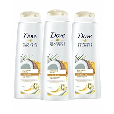 Image of 3 Pack of 350ml Dove Nourishing Secrets Restoring Ritual Conditioner with Coconut oil and Turmeric