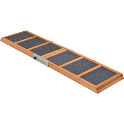 Image of vidaXL Solid Fir Wood Dog Ramp Adjustable and Foldable, Anti slip Waterproof Surface for Small to Large sized Pets Green