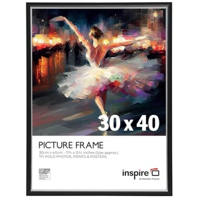 Image of Inspire By Hampton EASYLOADER 30x40cm Black Picture Poster Frame Acrylic (Non Glass) IBH EAS3040BKPX 1PK