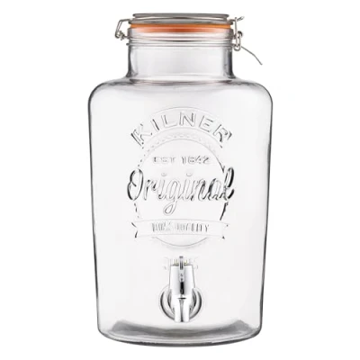 Image of Kilner Glass Clip Top Round Drinks Dispenser (8 litres)