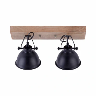 Image of JUST LIGHT. Samia ceiling light, 2 bulb, mango wood, black