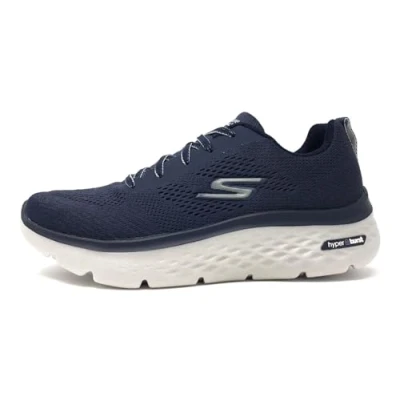 Image of Skechers Men&#039;s GO Walk Hyper Burst Sneaker, Navy Textile/Synthetic Trim, 7 UK