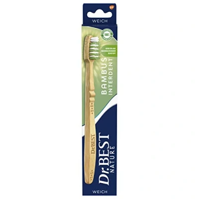Image of Dr.BEST Nature Bamboo Interdent Toothbrush, Soft (Pack of 1), Sustainability Combined