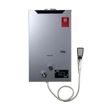 Image of TABODD 16L LPG Propane Gas Water Heater, 32KW Instant Burner Hot Heater with Stainless Steel Shower Head Kit Camping for Small House RVs Sailboats Cabins, Silver