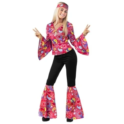 Image of Morph, 70s Fancy Dress Women, Disco For Adults, Hippie Costume 60s Womens Small