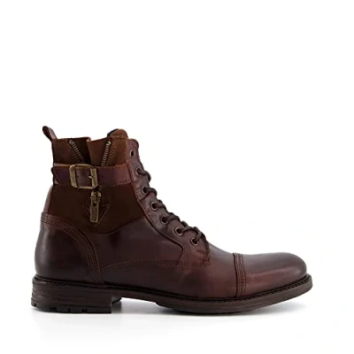 Image of Dune Mens Call Casual Buckle Detail Ankle Boots Size UK 10 Flat Heel Brown