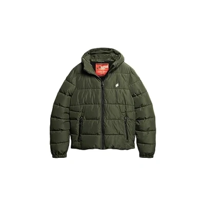 Image of Superdry Men&#039;s Hooded Sports Puffr Jacket, Dark Moss Green, L