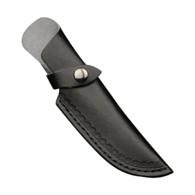 Image of Leather Knife Holster, Portable Self Defense Sheath Cassette Design Scabbard for 5 inch Blade