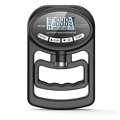 Image of Upxiang 265 lbs / 120 kg Hand Dynamometer Grip Strength Trainer Electronic Tester Strengthener, Black