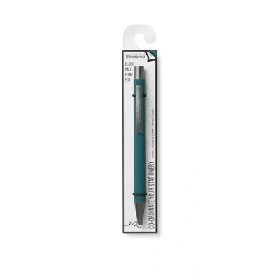 Image of IF Bookaroo Pen, soft touch, colour coated pen with black ink TEAL