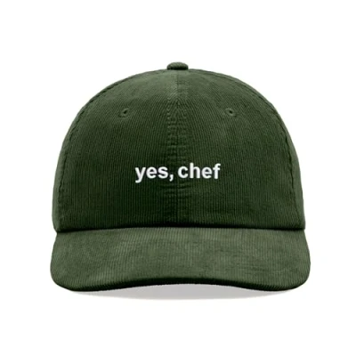 Image of yes, Chef Corduroy Baseball Cap Vintage Unisex Dad Hat Adjustable Dark Olive
