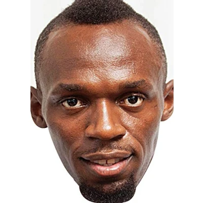 Image of FoxyPrinting Usain Bolt Sports Celebrity Cardboard Party Face Mask Fancy Dress