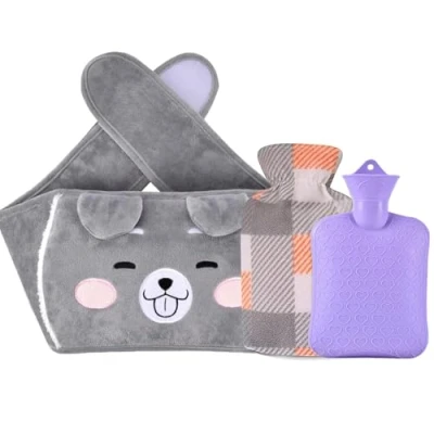 Image of Hot Water Bottle Belt, Wrap Around Wearable Winter with Cover, Soft Plush Warm Bag for Waist Belly Neck Back Shoulder Knees Hands and Period Cramps Pain Relief Kids Adults