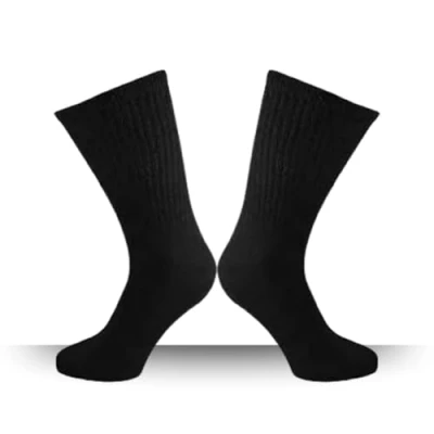 Image of 12pairs Mens Non Elastic Loose Top Diabetic Cotton Blend Ribbed Socks UK Shoe Size 6 11 Black