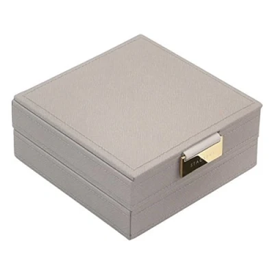Image of Stackers Set of 2 Taupe Charm Jewellery Box with Champagne Gold Fitting